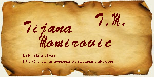 Tijana Momirović vizit kartica